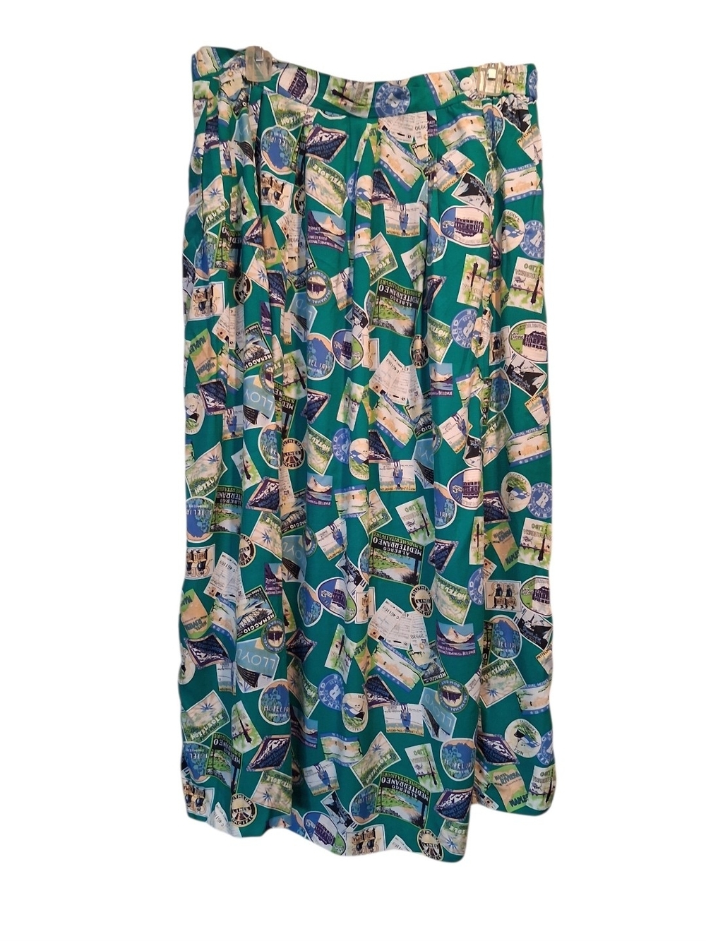 Green Patterned Women's Maxi Skirt